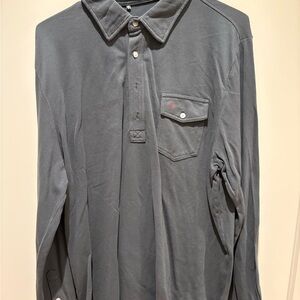 Criquet Gray Casual Button Down Shirt Long Sleeve
